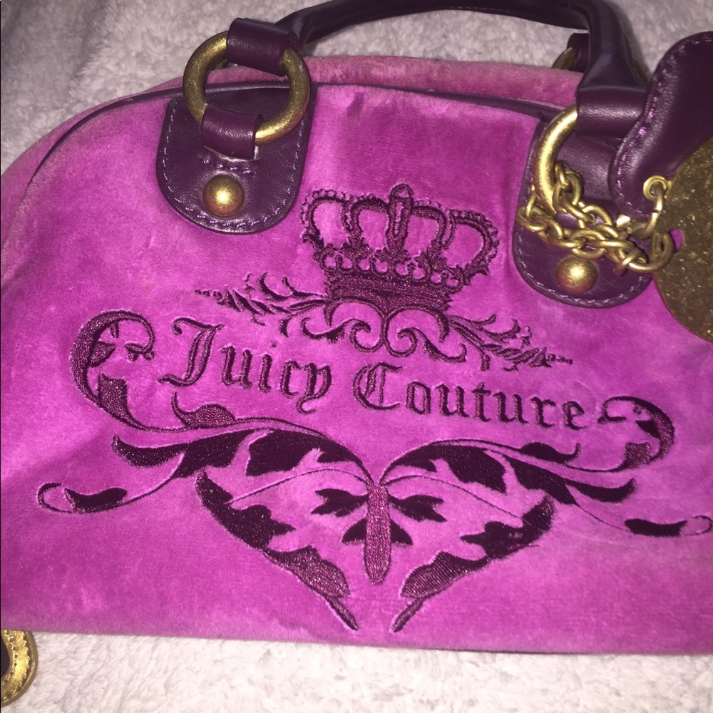 Fuchsia velour/velvet juicy couture bag